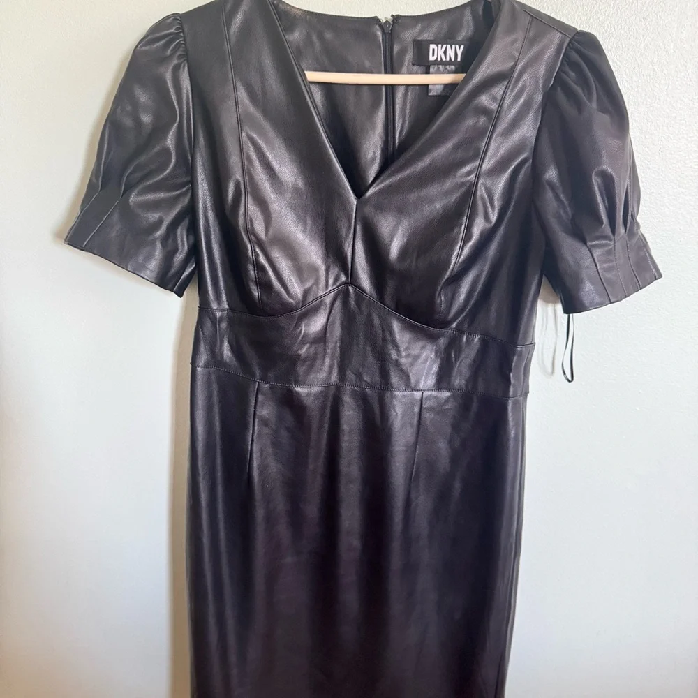 DKNY Black Puff Sleeve Sheath Dress - Picture 6 of 6